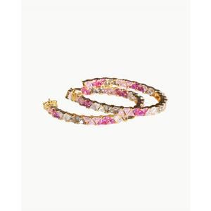 NEW NATIVE GEM women's mare hoops earrings in pink